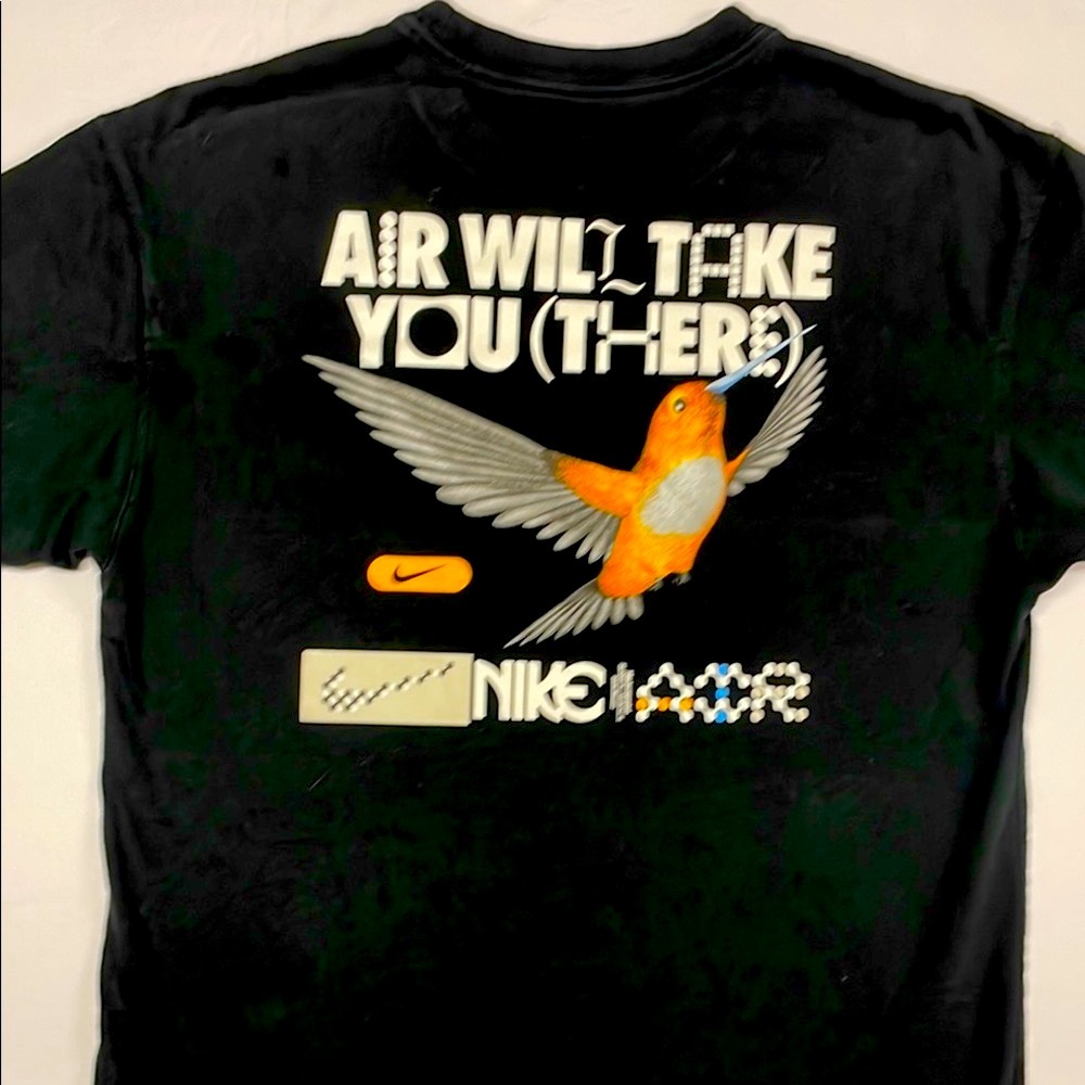 Nike Black Short Sleeve Tee with Orange Bird Graphic